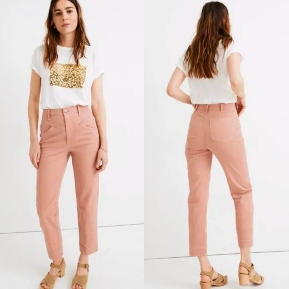 ☀️ MADEWELL Tapered Pants: Pieced Yoke Edition Dusty Rose Pink Mauve Boho Chic